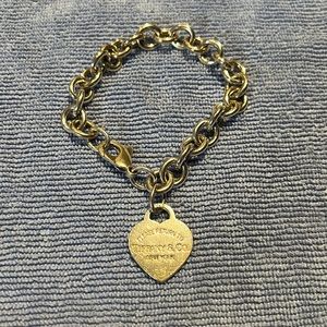 Tiffany & Co Please Return To Tiffany Heart Tag Sterling Silver 7.5” Bracelet